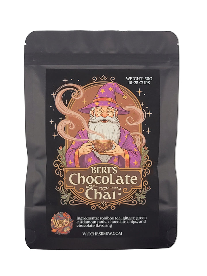 Bert's Chocolate Chai packaging on a white background