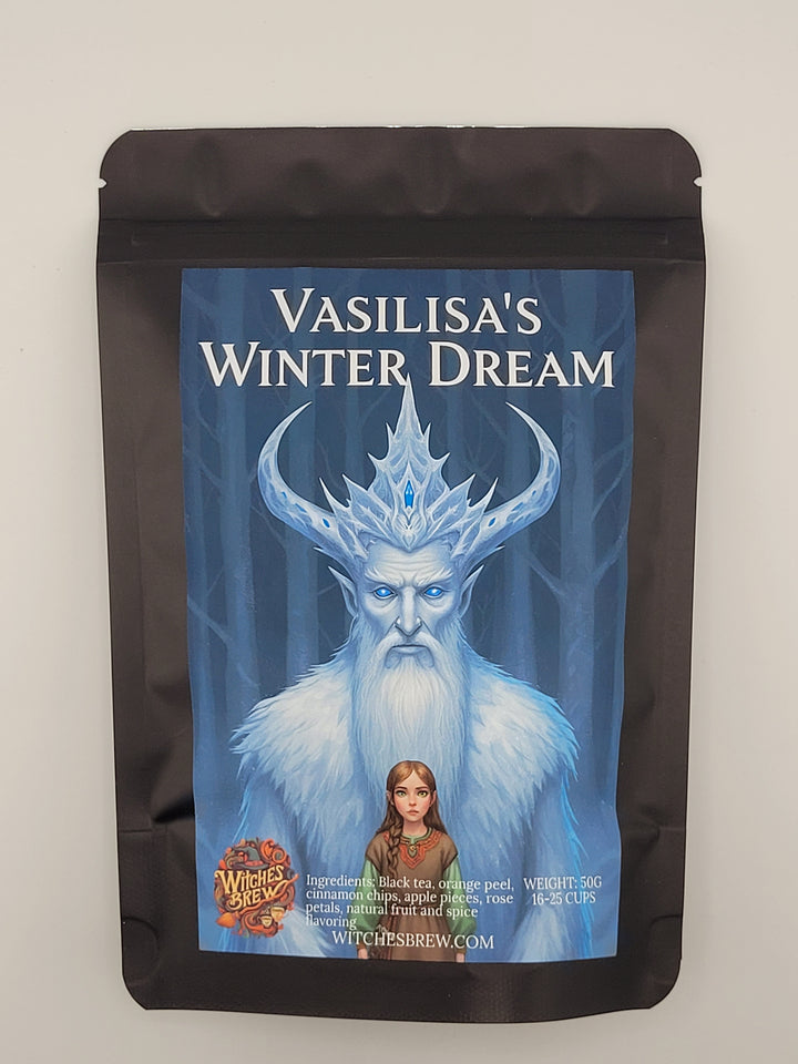 Packaged product with a fantasy design featuring an ice-like creature and text on a white background