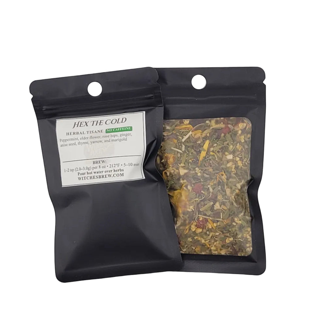 Tea package with a label on a white background